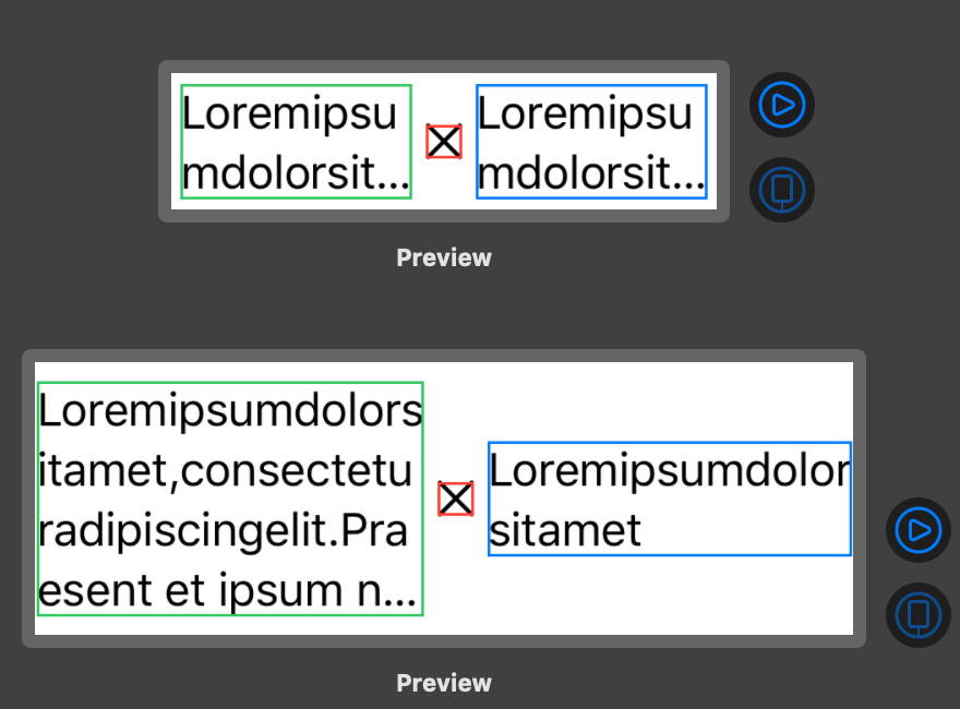 Compare views in stack